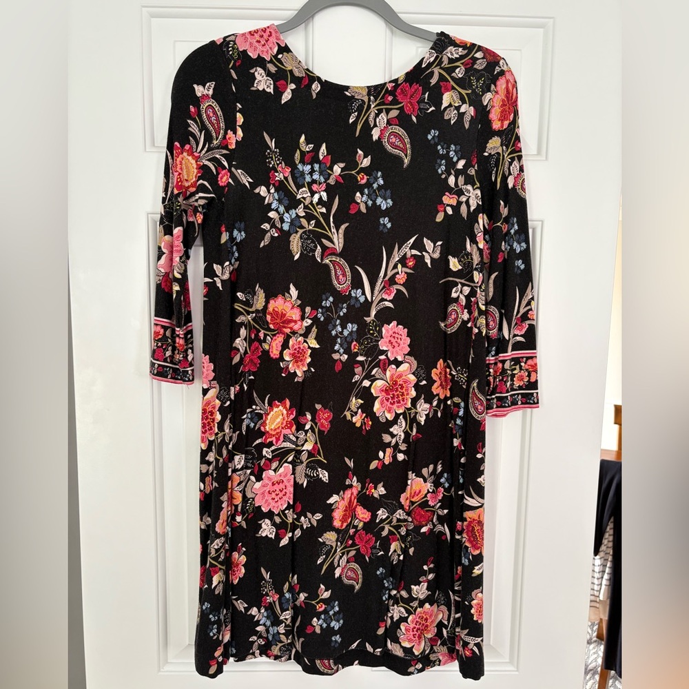 LOFT Pink Sheath Dress with Cuffed 3/4 Sleeves